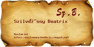 Szilvássy Beatrix névjegykártya