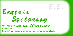 beatrix szilvassy business card